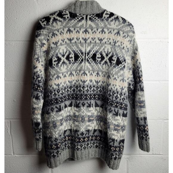 VTG Wool Sweater Fair Isle Crew Neck Womens Small Nordic Scandinavian Print SKYR - Picture 4 of 10